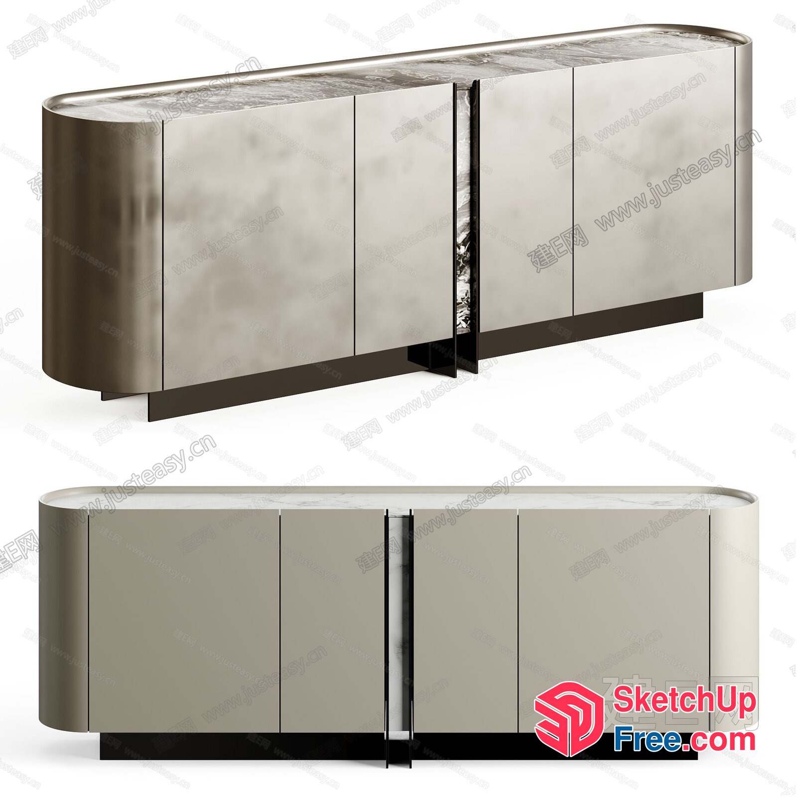 Modern Silver Sideboard 3D SketchUp File
