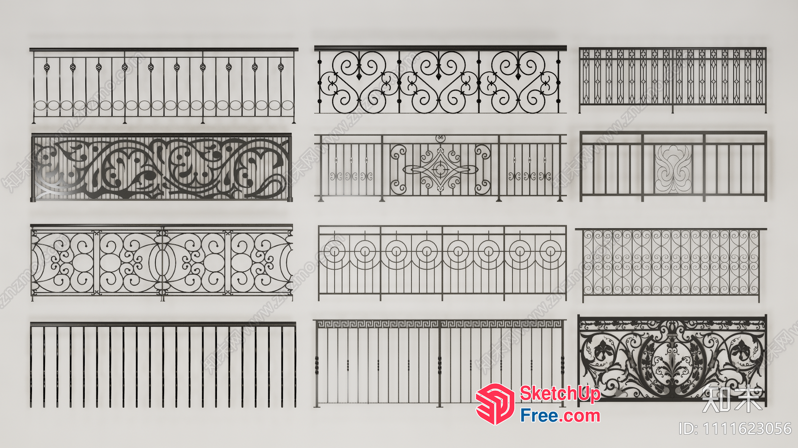 Decorative Metal Railing Designs 3D SketchUp File