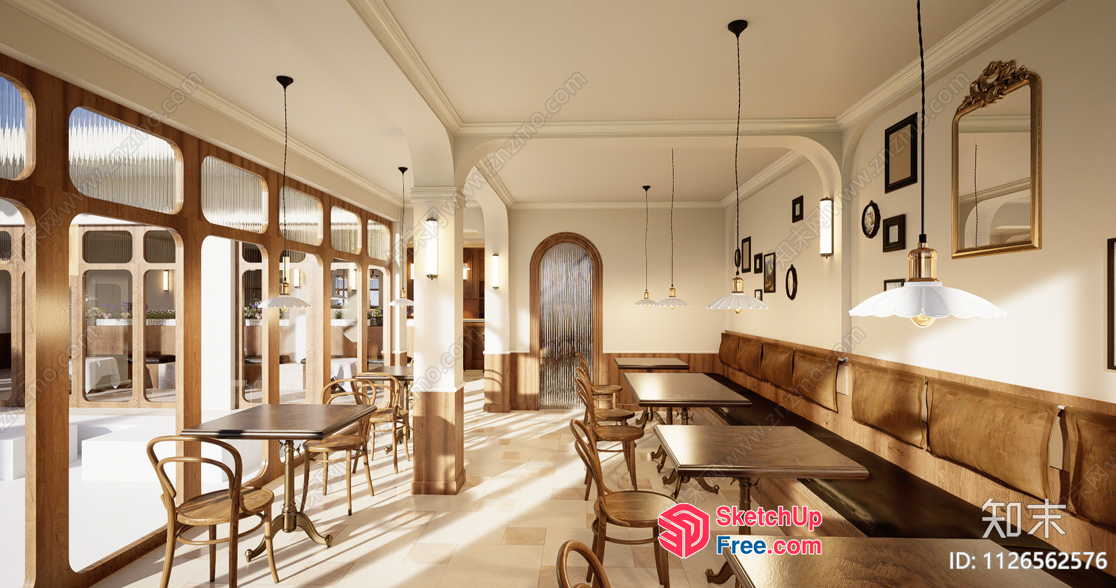 Elegant And Sophisticated European Style Restaurant Interior 3D SketchUp File