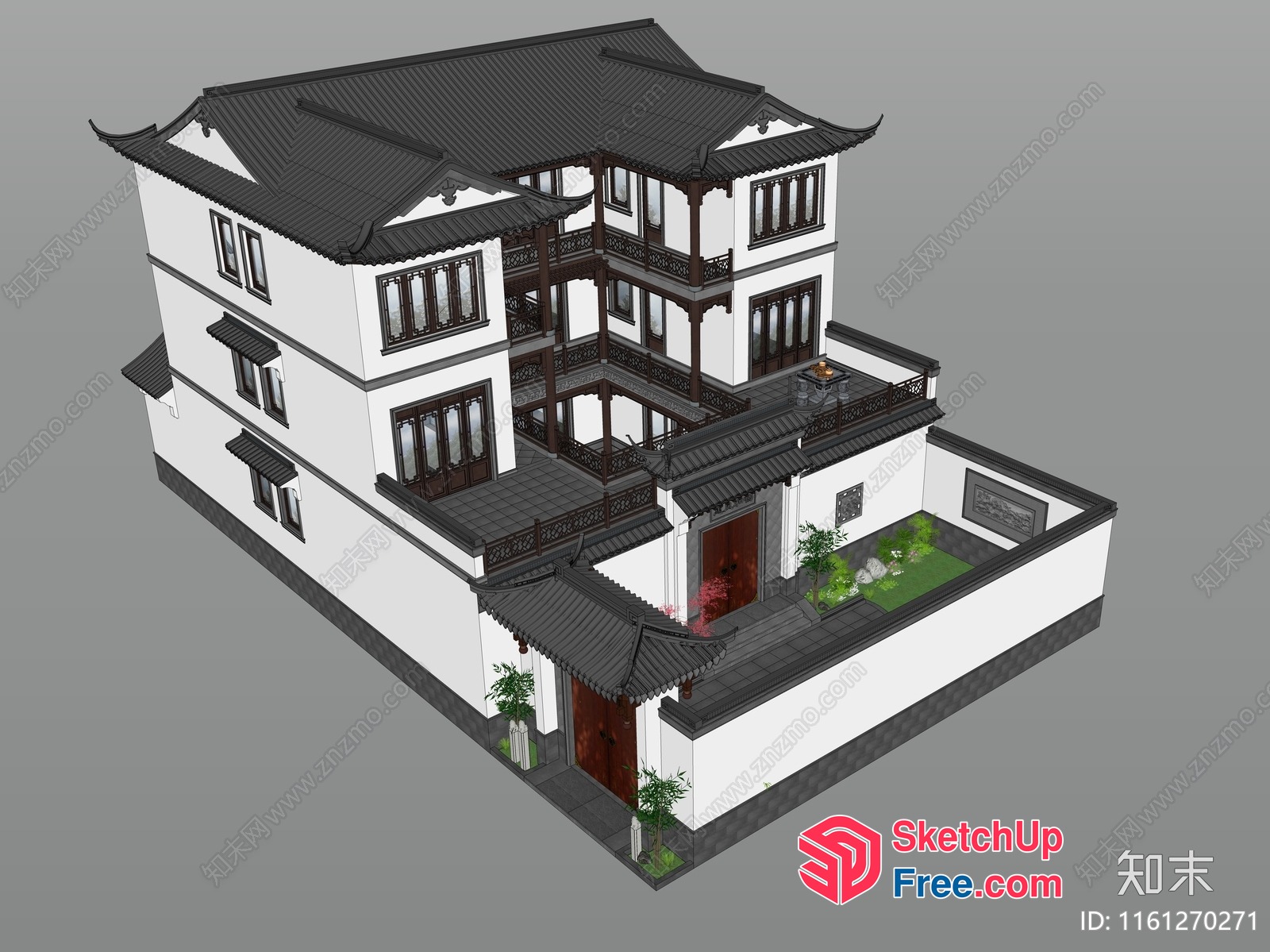 Traditional Chinese Villa 3D SketchUp File