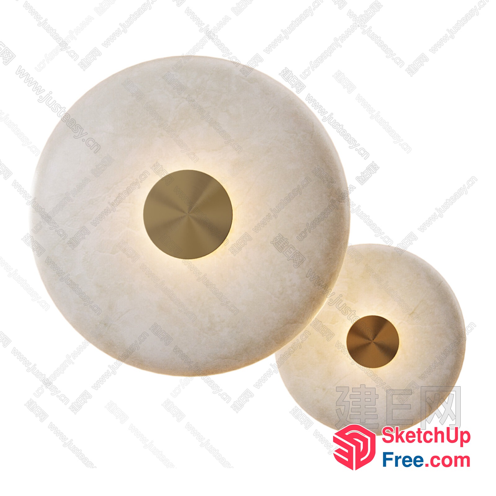 Two Modern Round Light Fixtures 3D SketchUp File