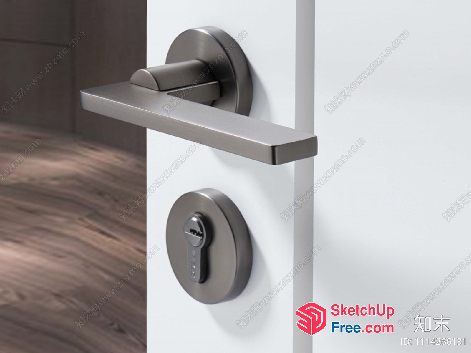 Door With Keyhole And Handle 3D SketchUp File