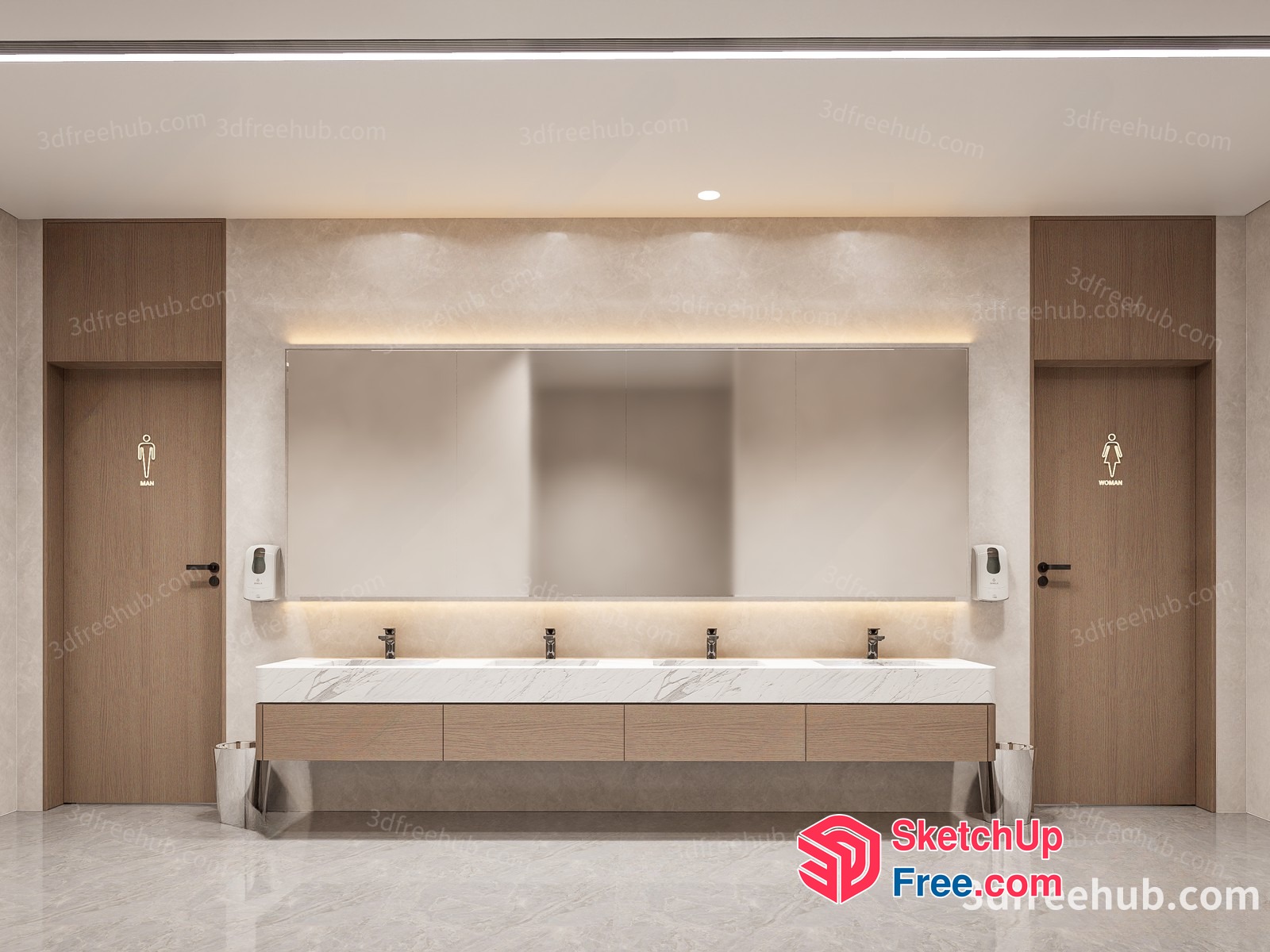 Modern Bathroom Interior Design 3D SketchUp File
