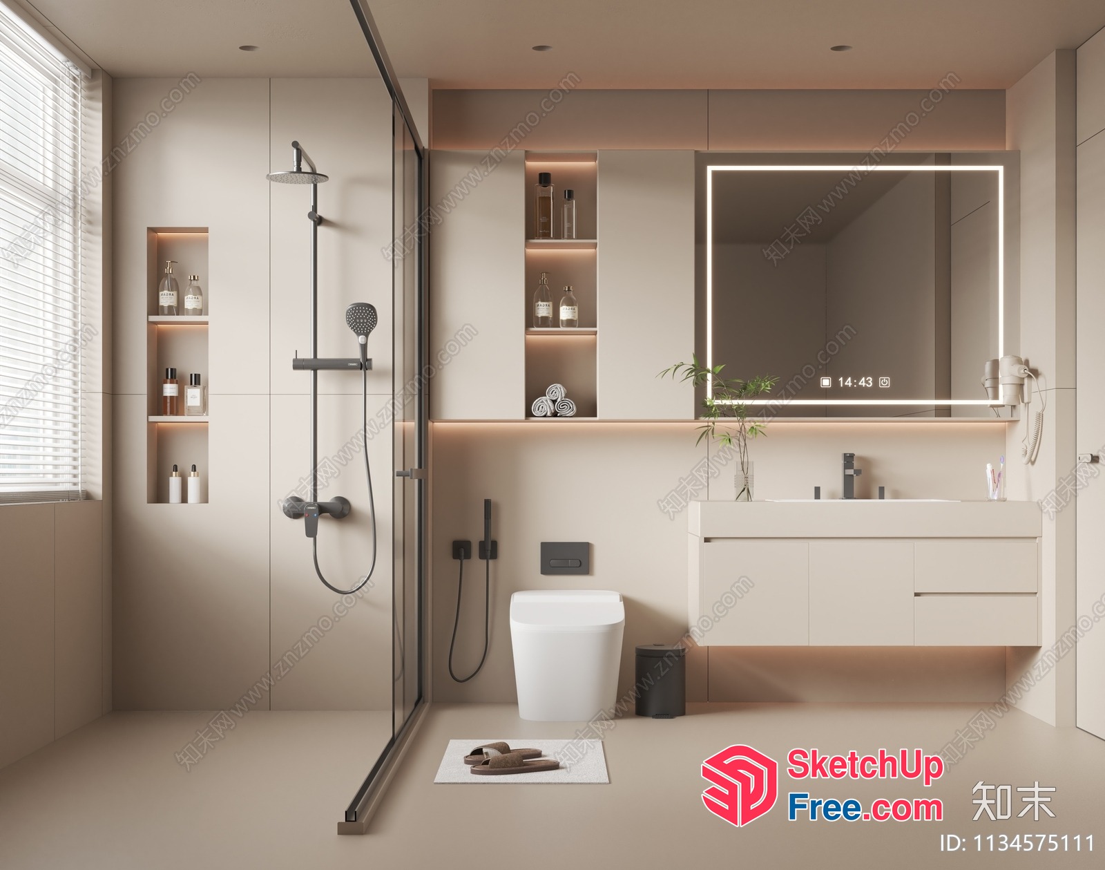 Minimalist Modern Bathroom Interior 3D SketchUp File
