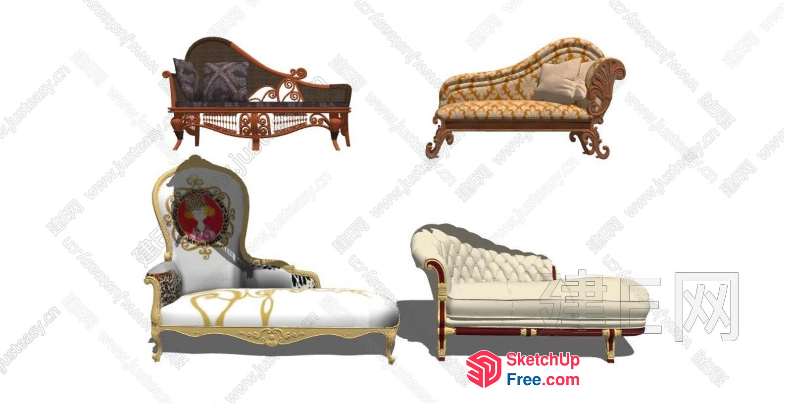 Ornate Furniture Set 3D SketchUp File