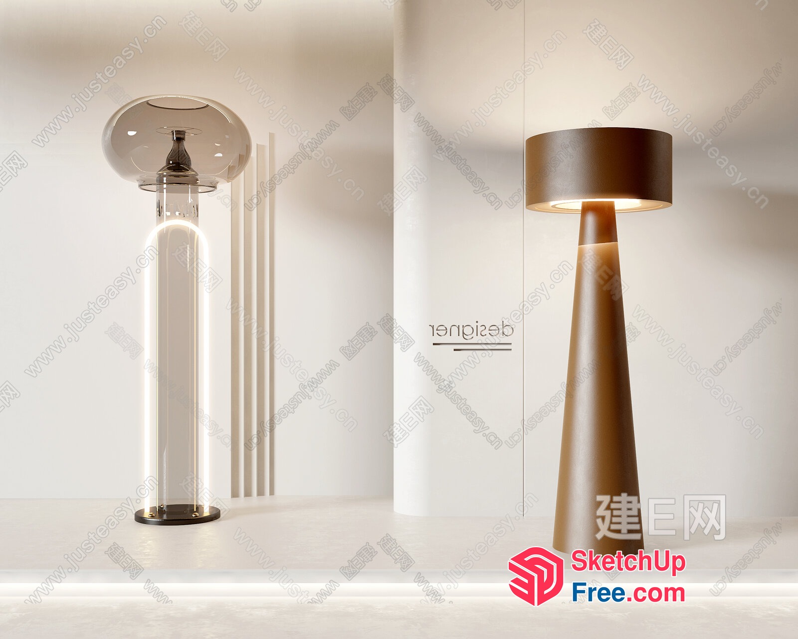 Elegant Pillar And Floor Lamp Designs 3D SketchUp File