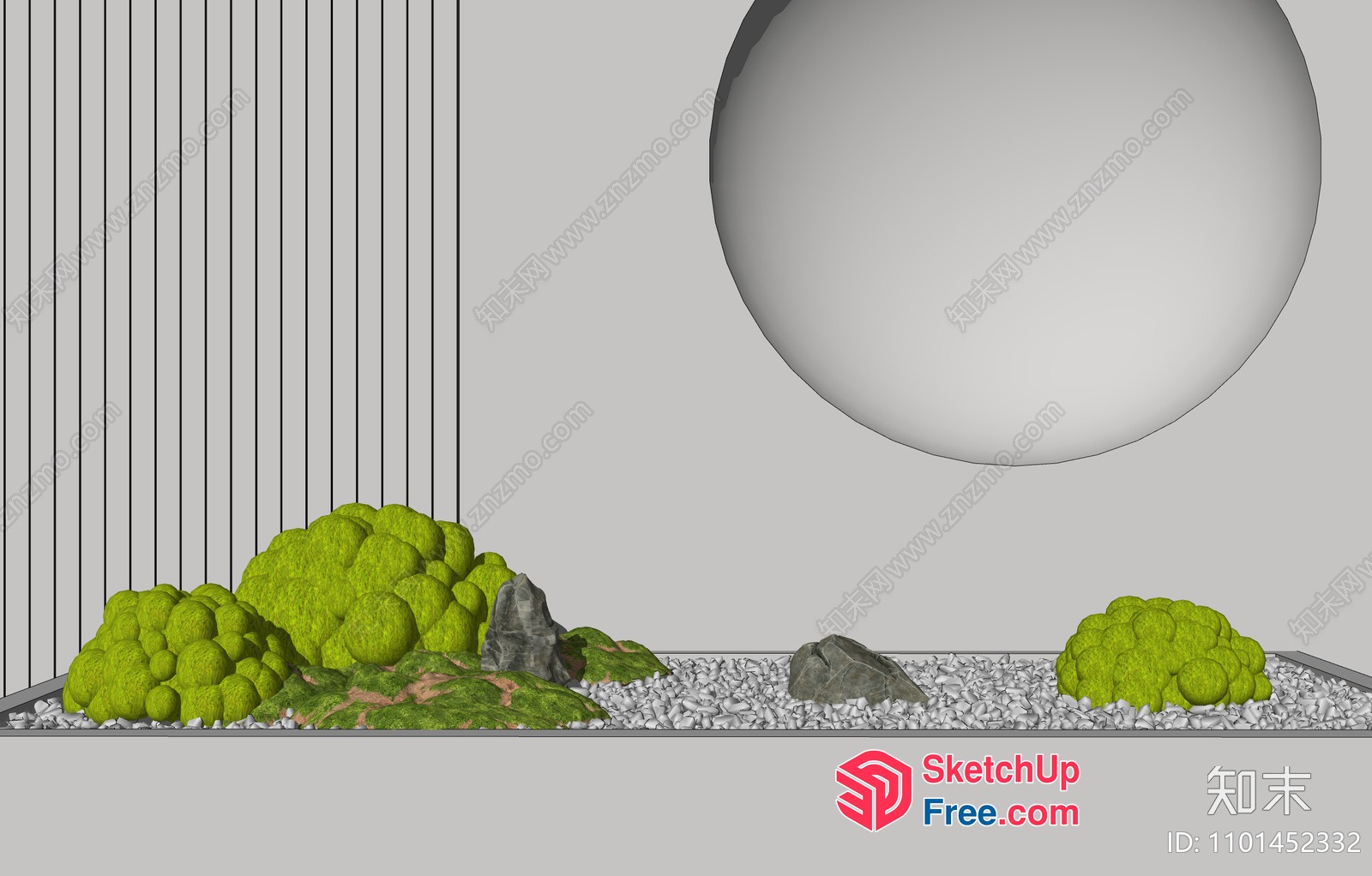 Minimalist Japanese-Inspired Landscape Design 3D SketchUp File