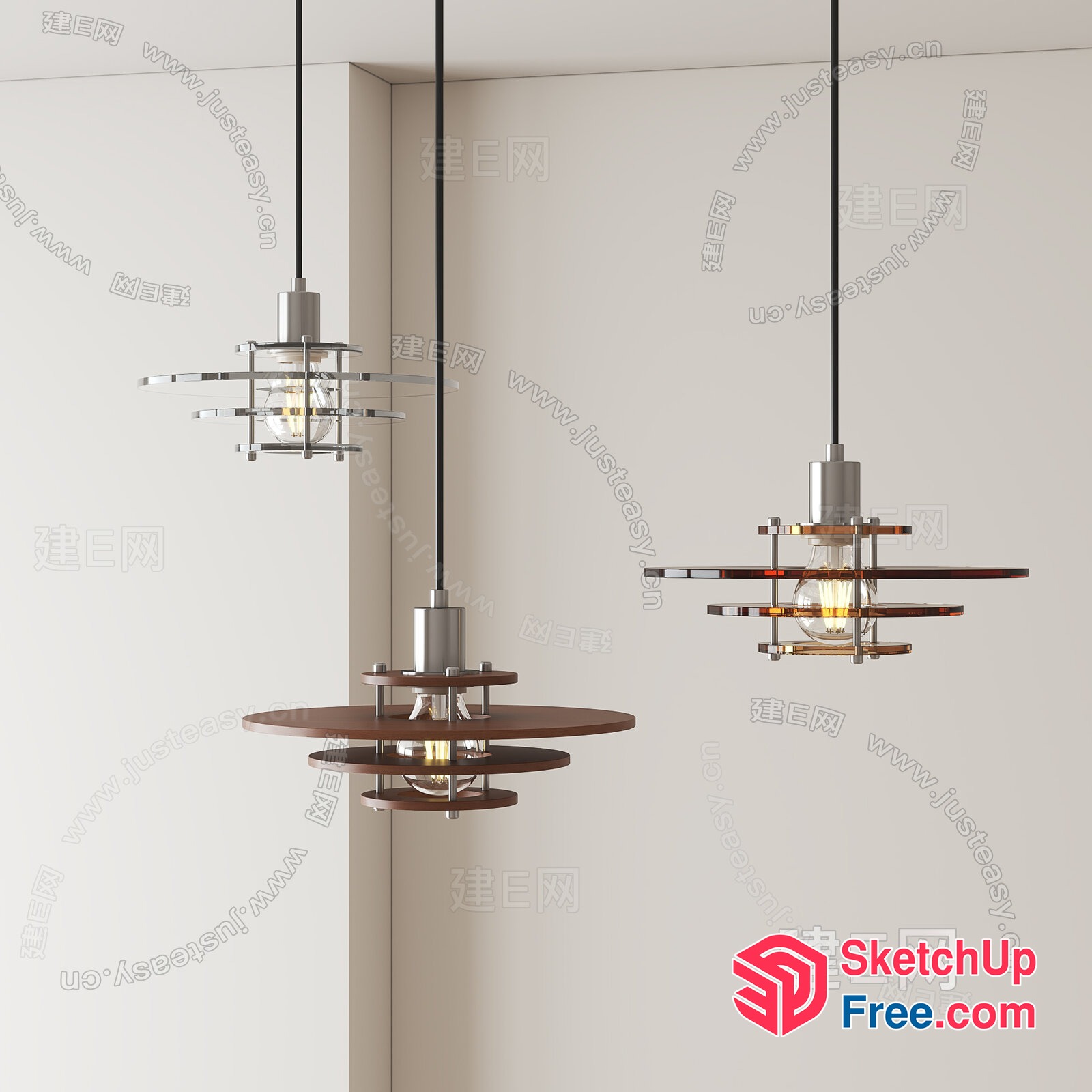 Contemporary Pendant Lighting Fixtures 3D SketchUp File