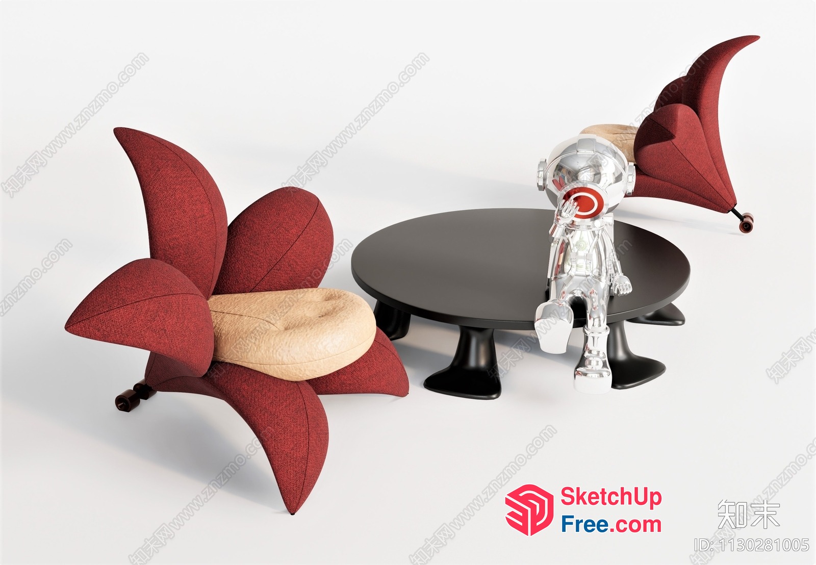 Modern Space Capsule-Inspired Furniture With Unique Character 3D SketchUp File