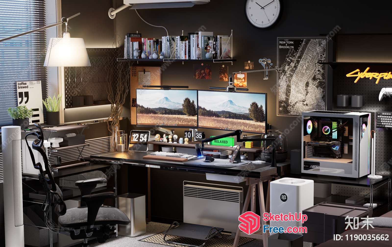 Cozy Modern Home Office 3D SketchUp File