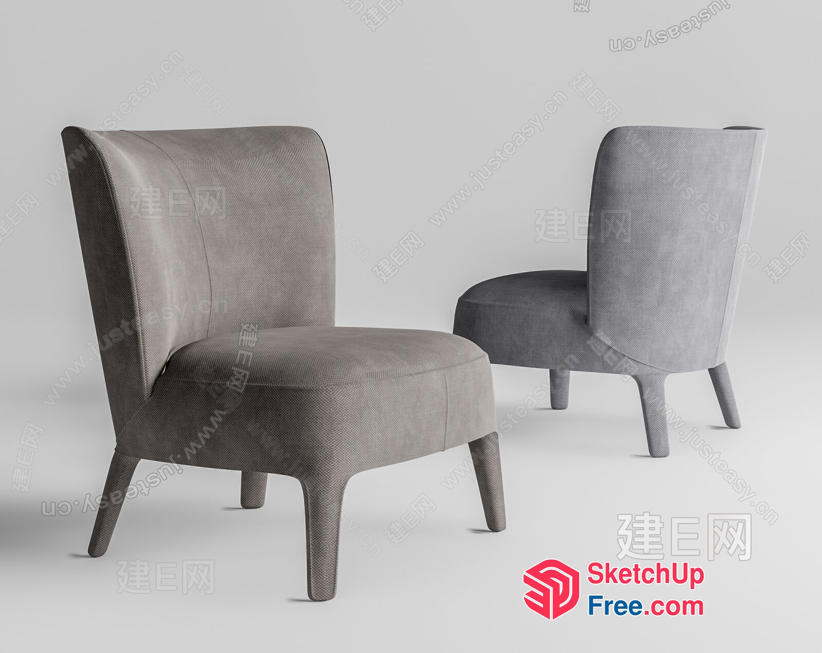Elegant Grey Chairs 3D SketchUp File