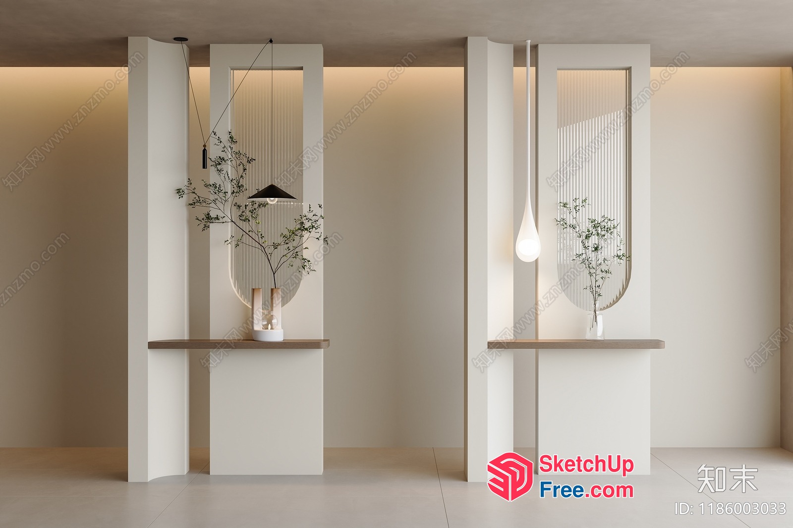 Minimalist Pillars And Vases 3D SketchUp File