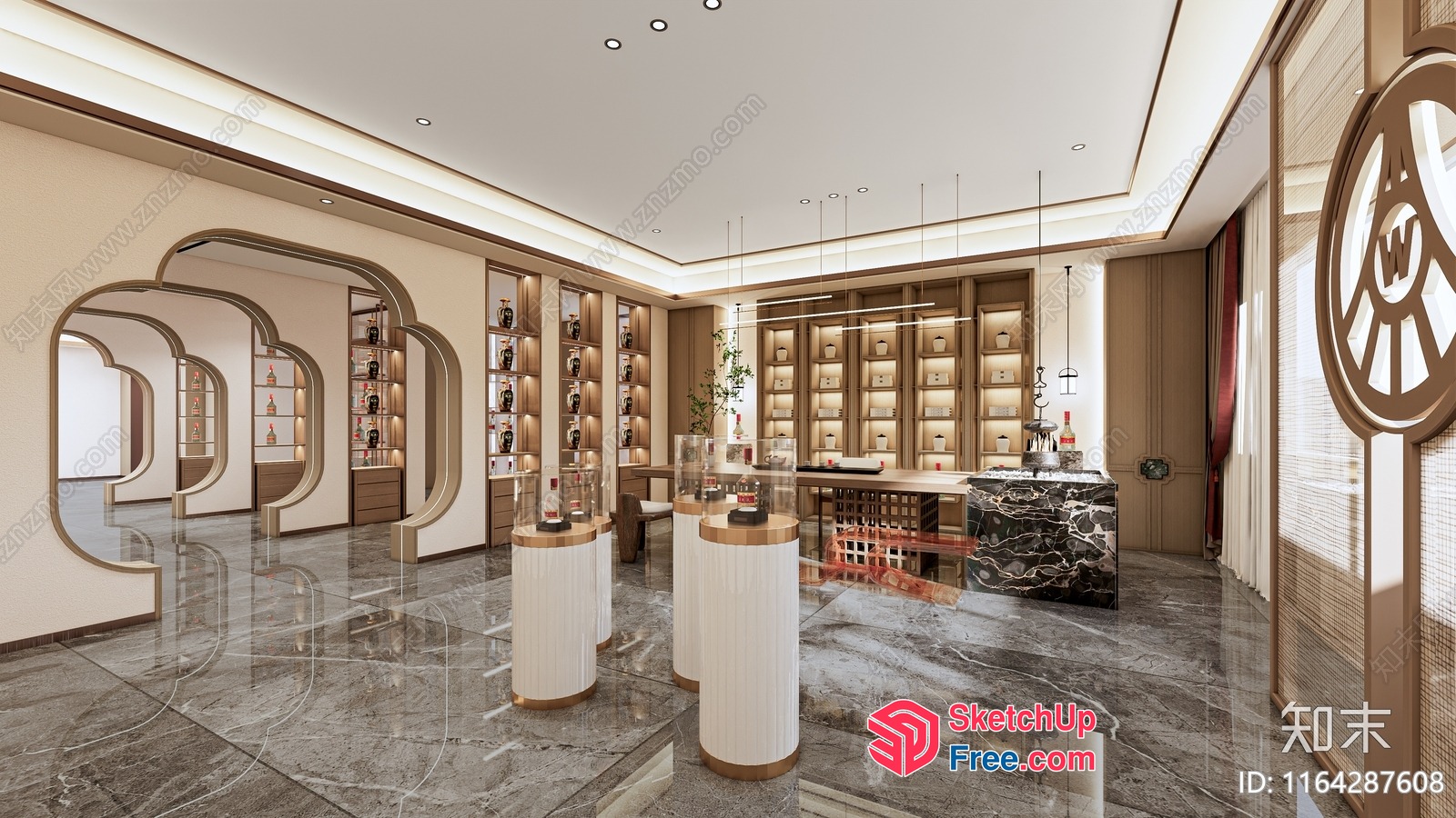 Elegant Modern Interior Design Showroom 3D SketchUp File