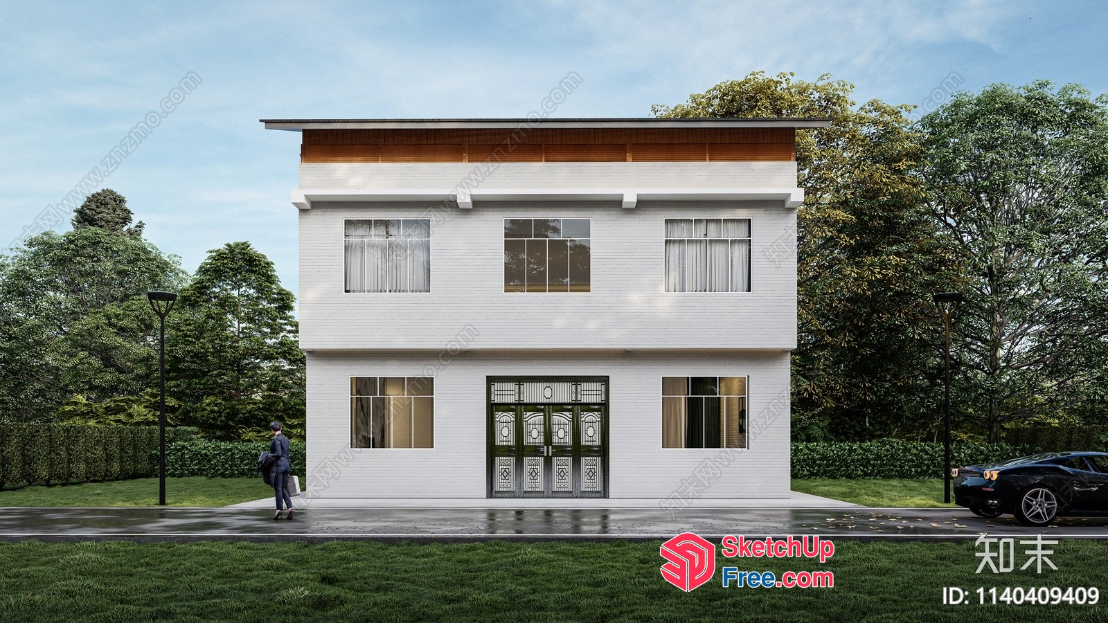Modern Exterior Villa With Elegant Decor 3D SketchUp File