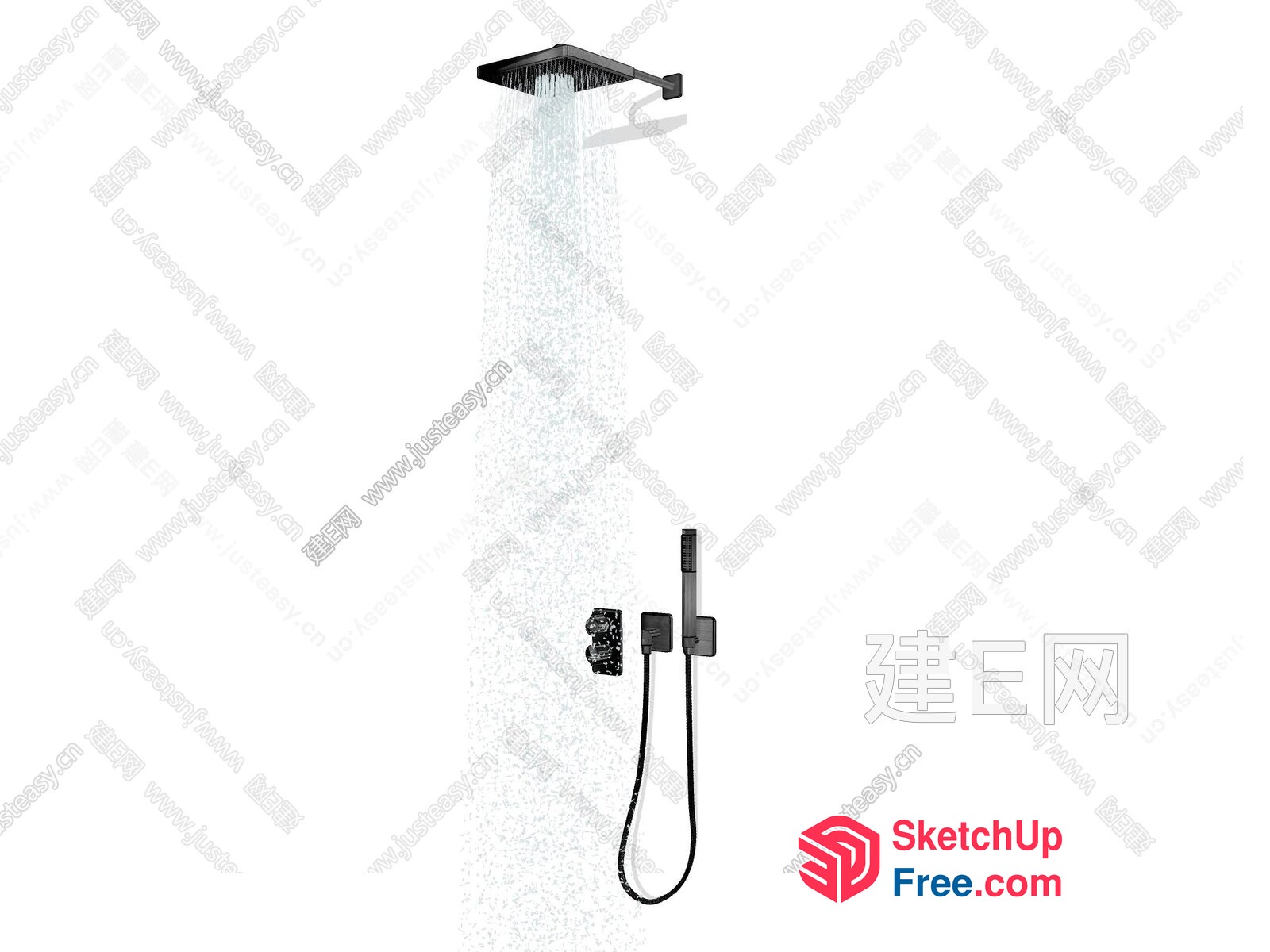Modern Shower Head And Faucet 3D SketchUp File