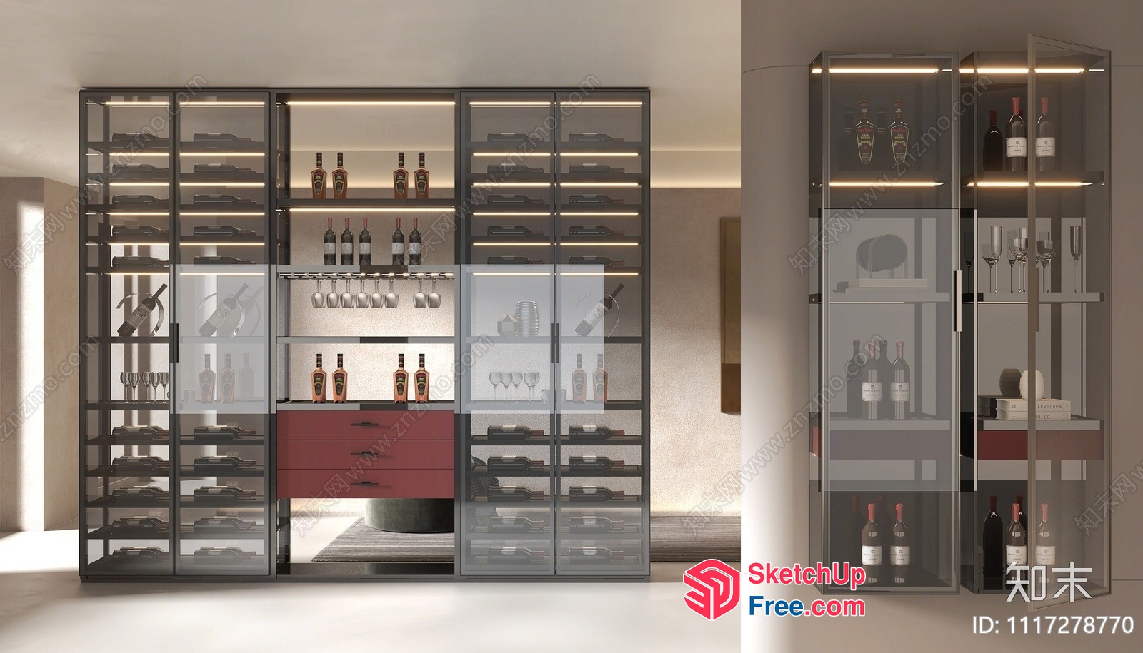 Modern Wine Storage And Display 3D SketchUp File