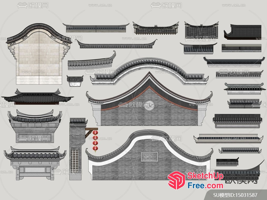 Asian Roof Synthesis 3D SketchUp File
