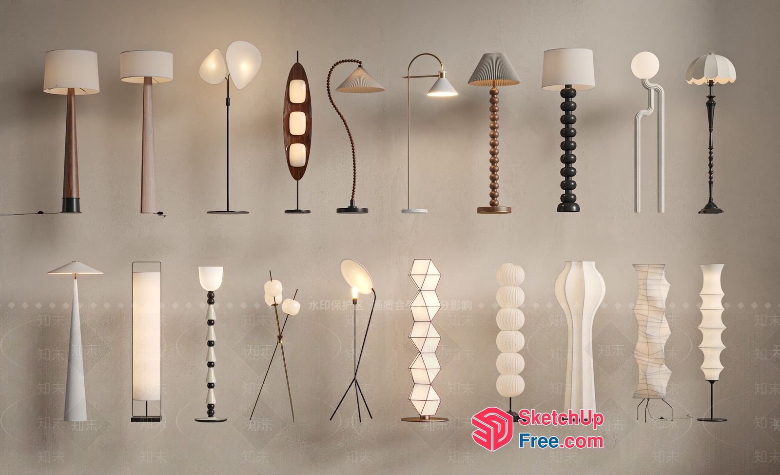 Modern Floor Lamps With Unique Designs 3D SketchUp File