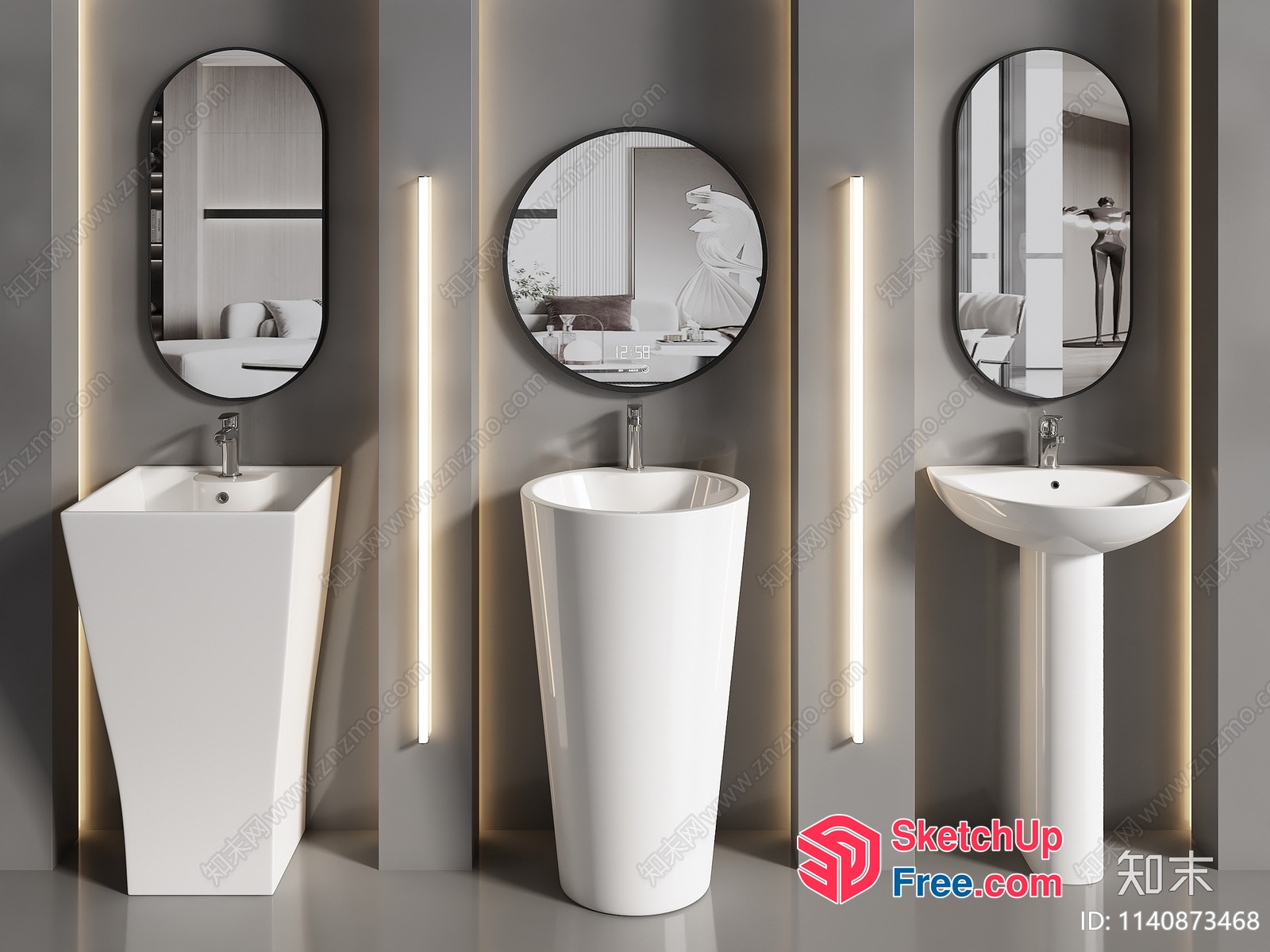 Modern Bathroom Vanity Collection 3D SketchUp File