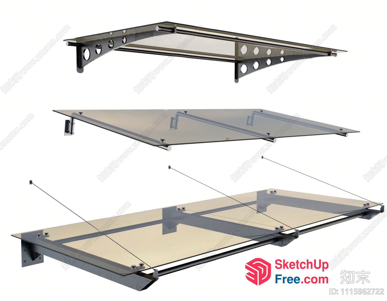 Modern Glass Shelf System For Contemporary Spaces 3D SketchUp File