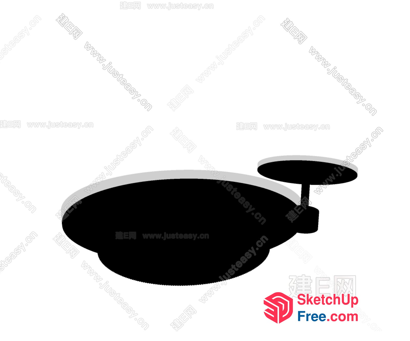Simple Black And Gray Hole In White Background 3D SketchUp File