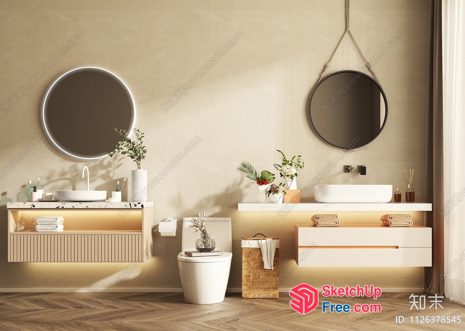 Elegant And Modern Bathroom Decor 3D SketchUp File