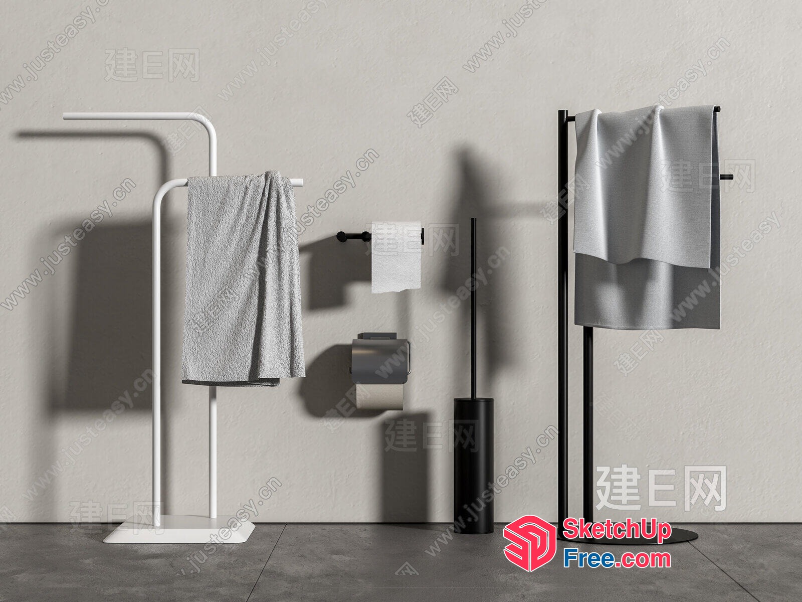Modern Minimalist Bathroom Decor 3D SketchUp File