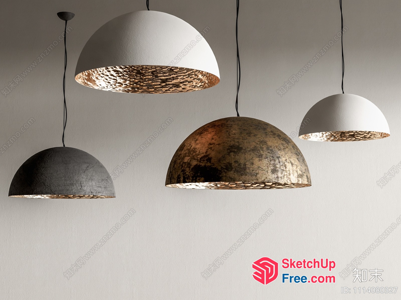 Modern Pendant Lamps With Distinctive Shades 3D SketchUp File