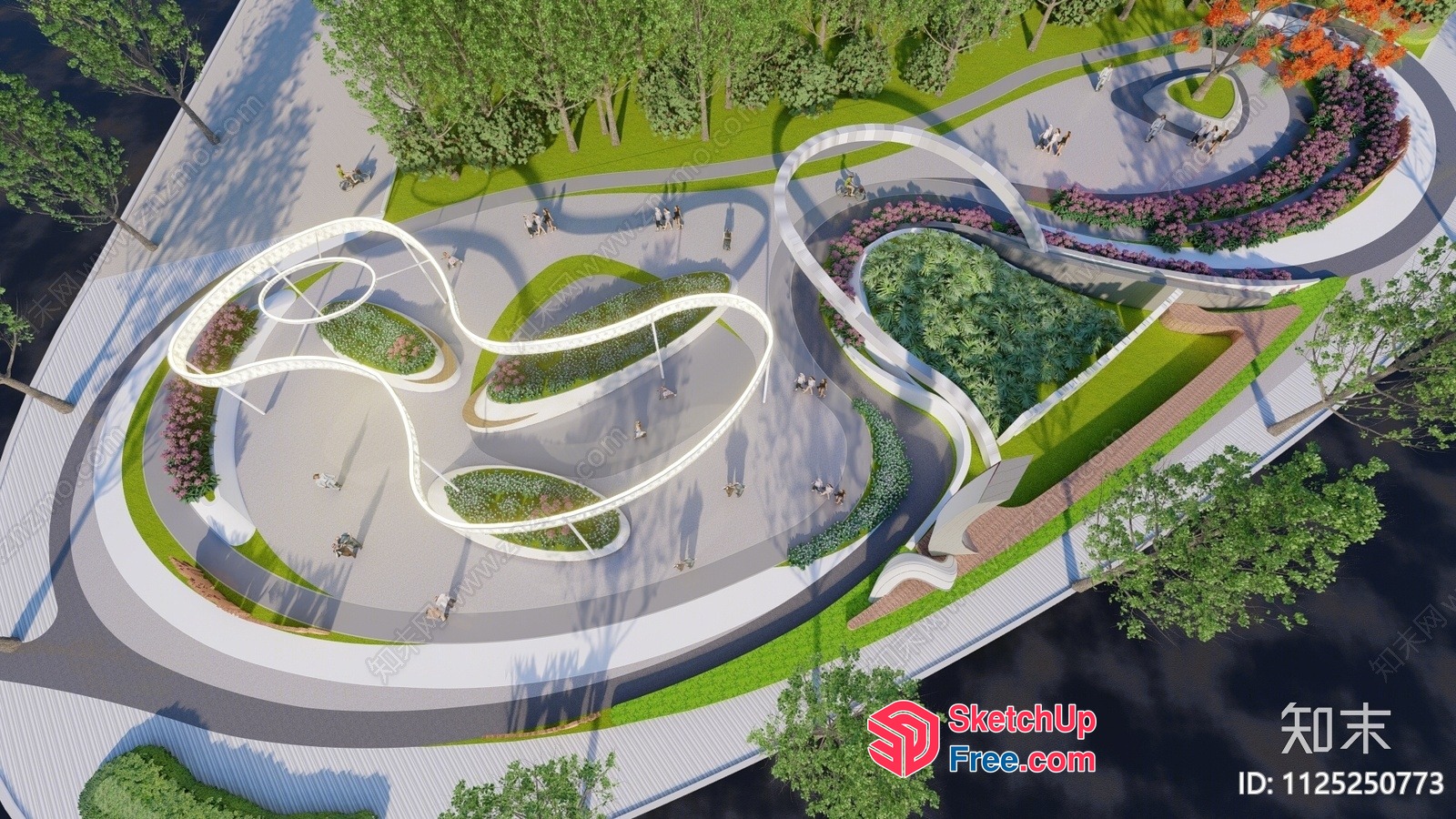 Serpentine Roadside Garden 3D SketchUp File