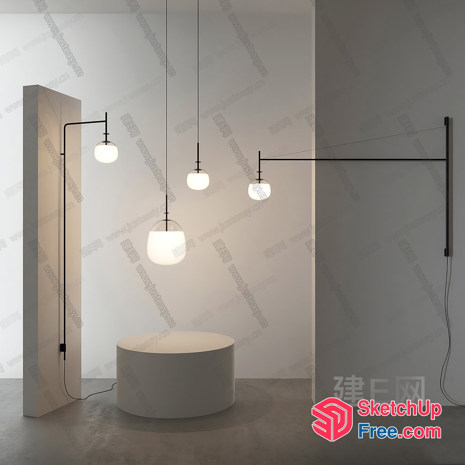 Minimalist Modern Interior Space 3D SketchUp File