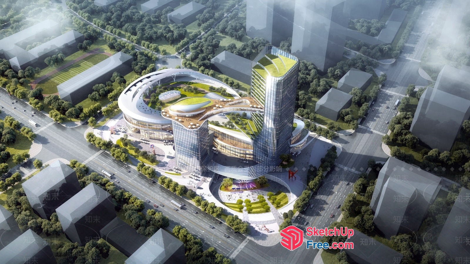 Modern Urban Development Complex 3D SketchUp File
