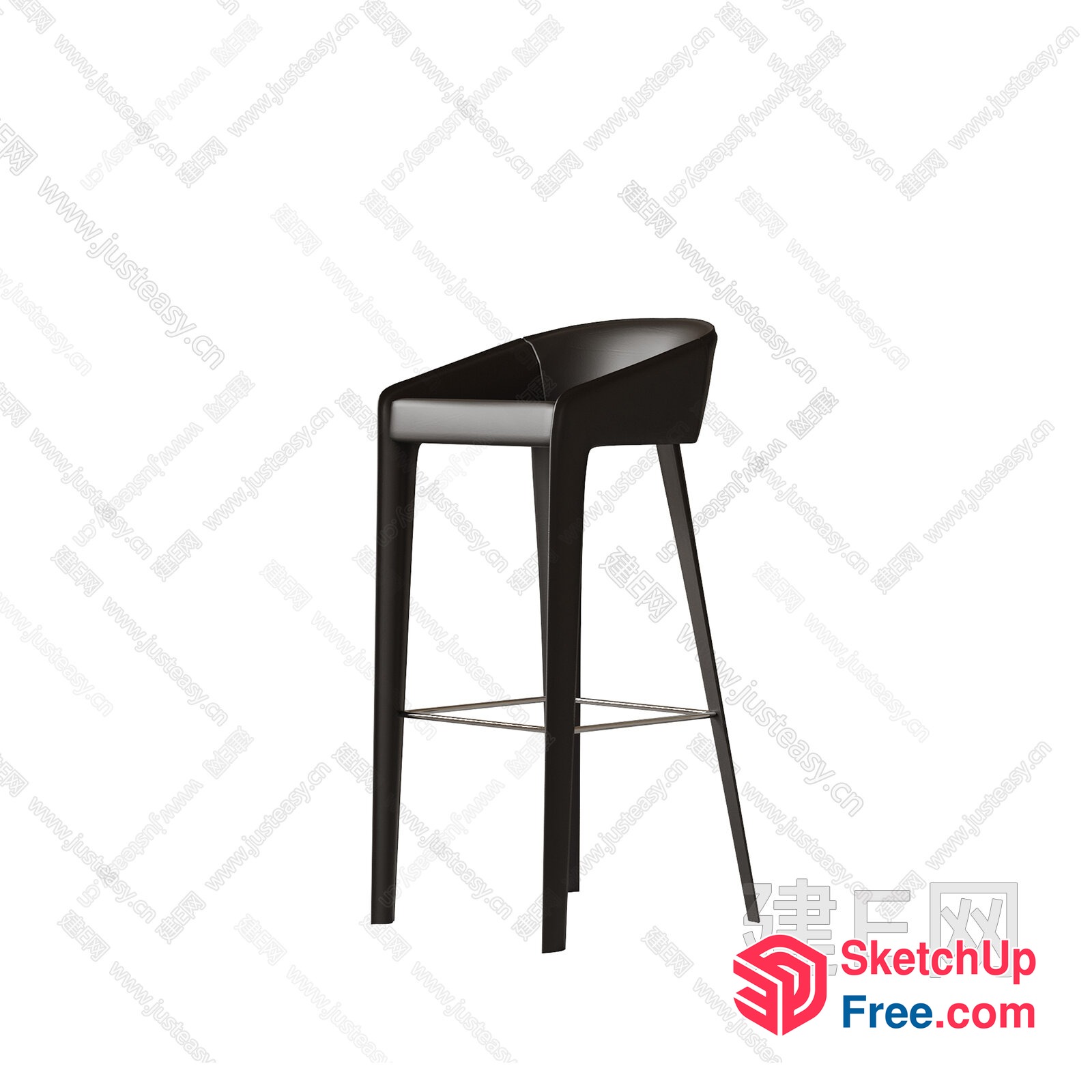 Black Modern Bar Stool 3D SketchUp File