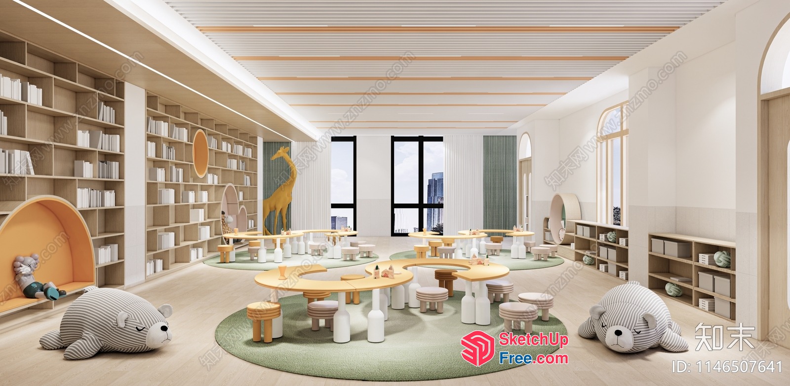 Modern Minimalist Children'S Playroom Interior 3D SketchUp File