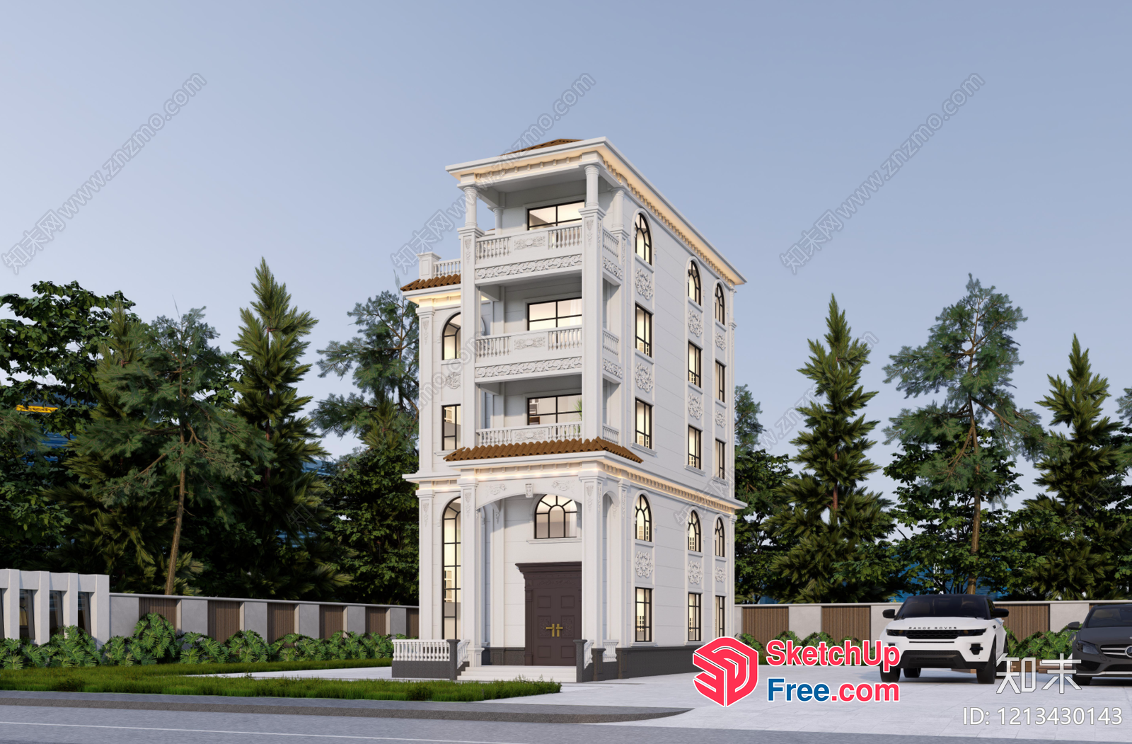 Elegant European-Style Villa 3D SketchUp File