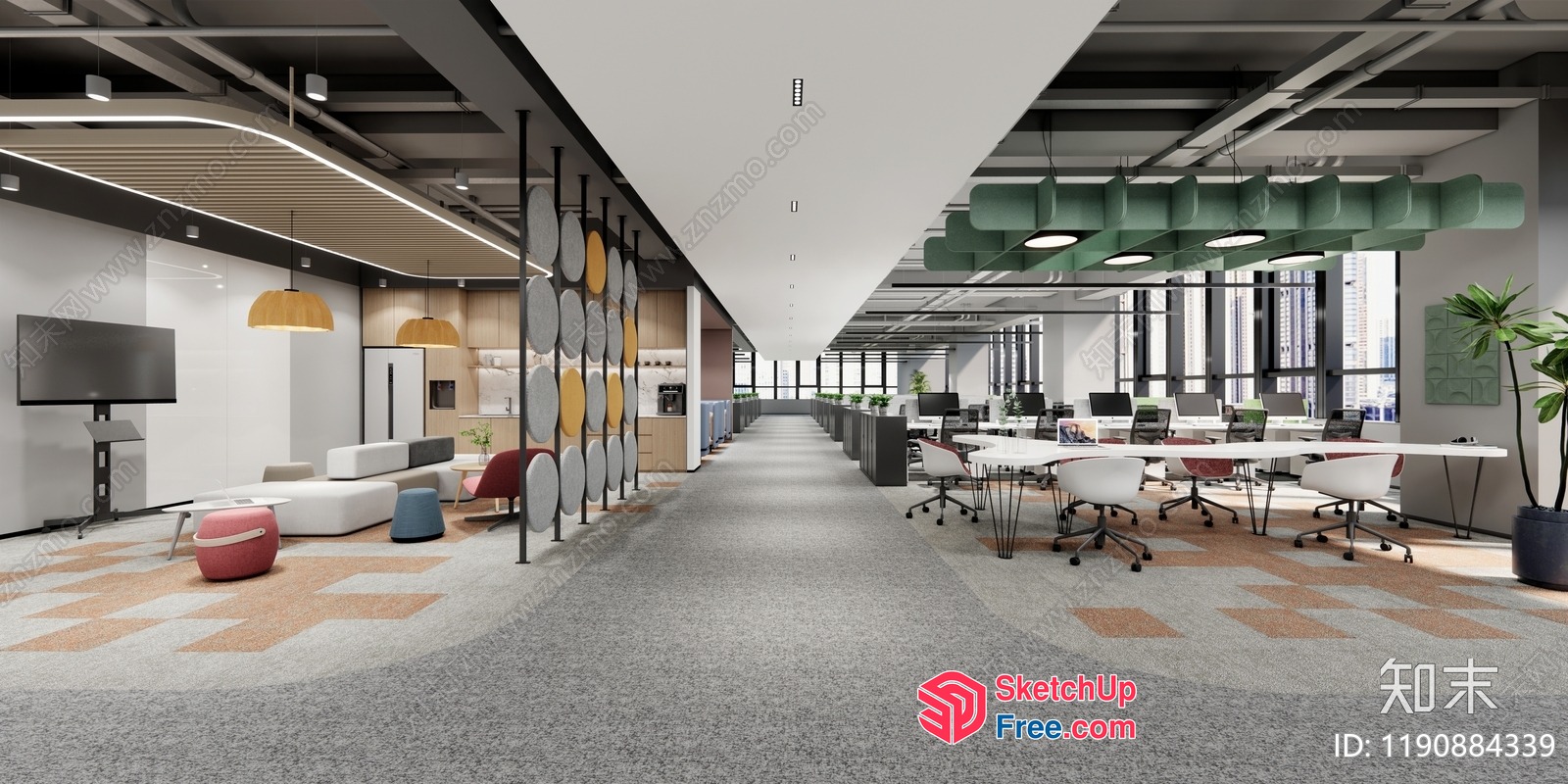 Modern Office Space With Sleek And Functional Design 3D SketchUp File