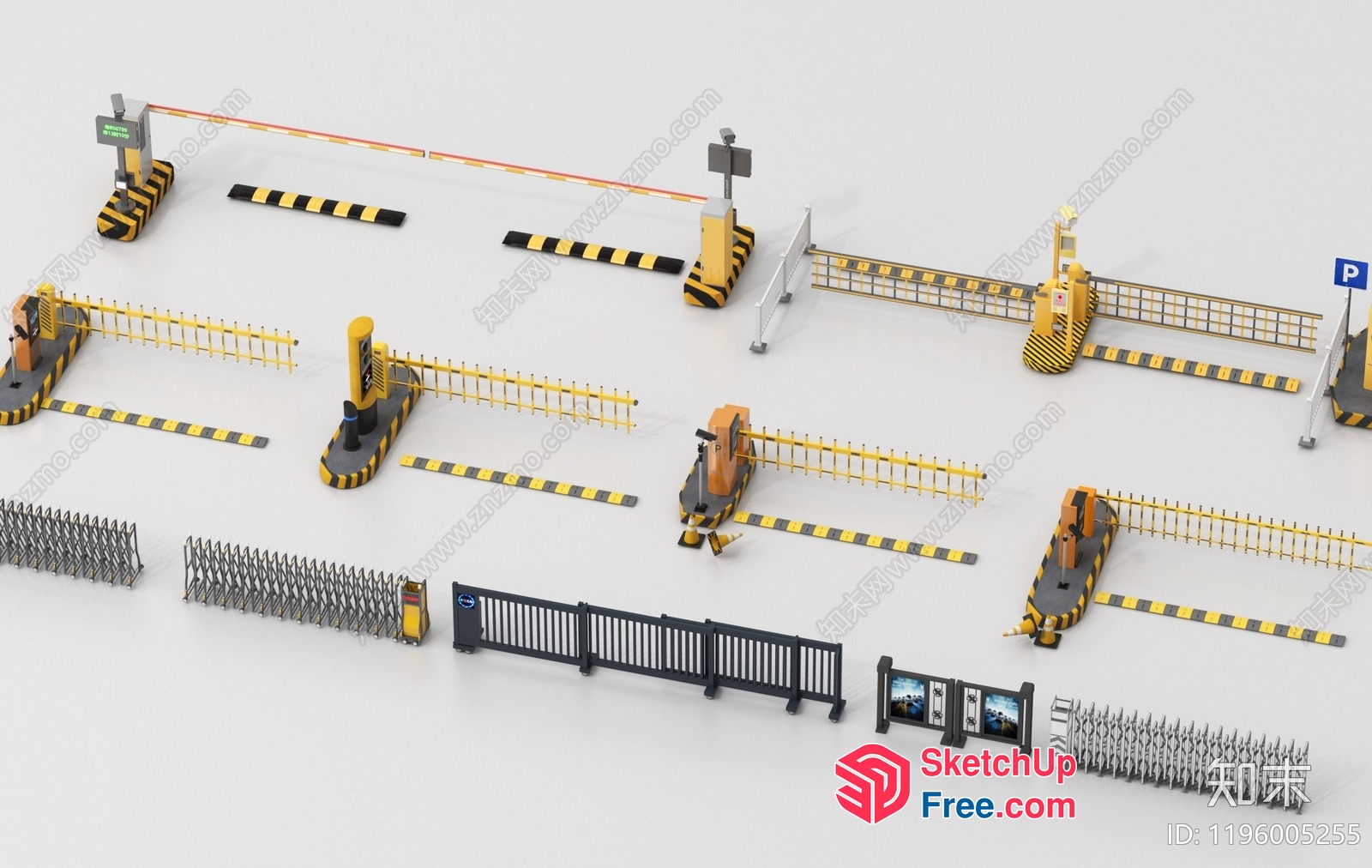 Security Gate And Turnstile Set 3D SketchUp File