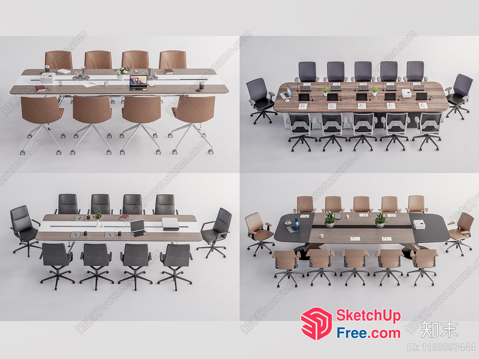 Modern Conference Room Furniture Collection 3D SketchUp File