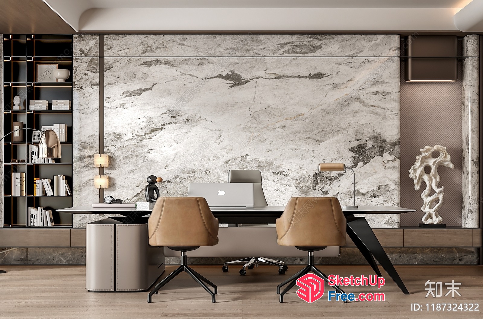 Modern Office Space With Sleek Furniture And Decor 3D SketchUp File