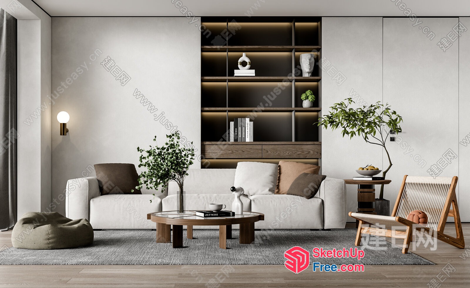 Modern Minimalist Living Room Design 3D SketchUp File