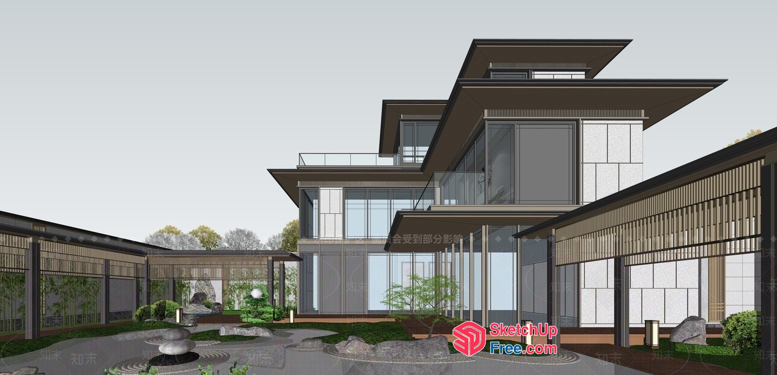 Modern Japanese-Style Home With Minimalist Decor 3D SketchUp File