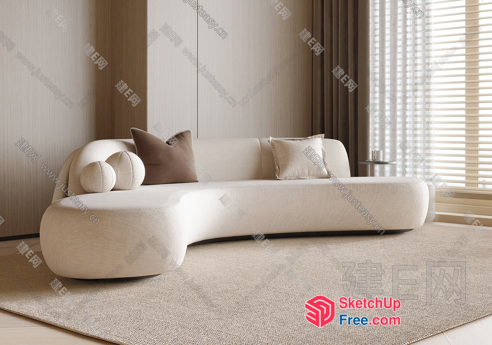 Elegant Minimalist Living Room 3D SketchUp File