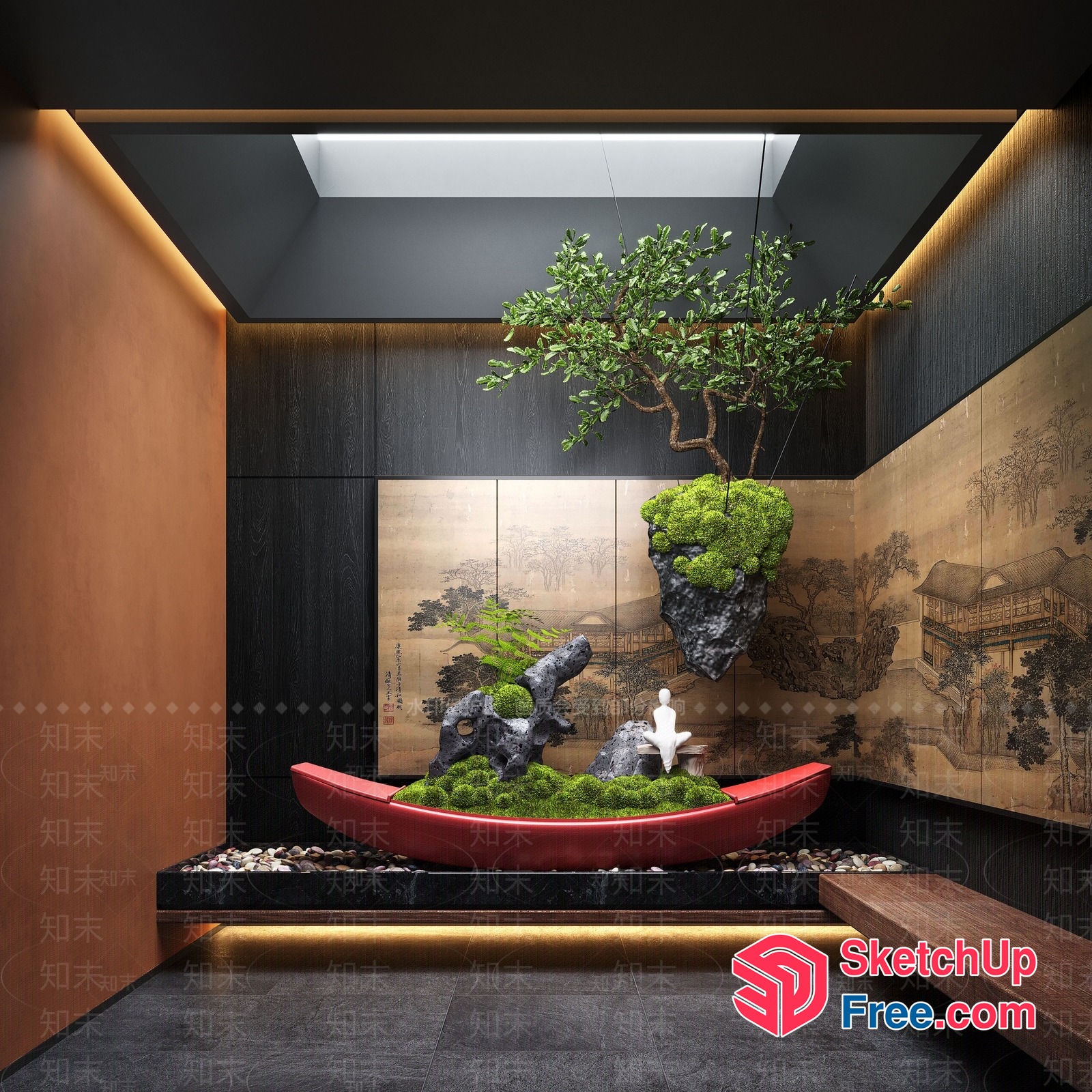 Serene Asian-Inspired Oasis 3D SketchUp File