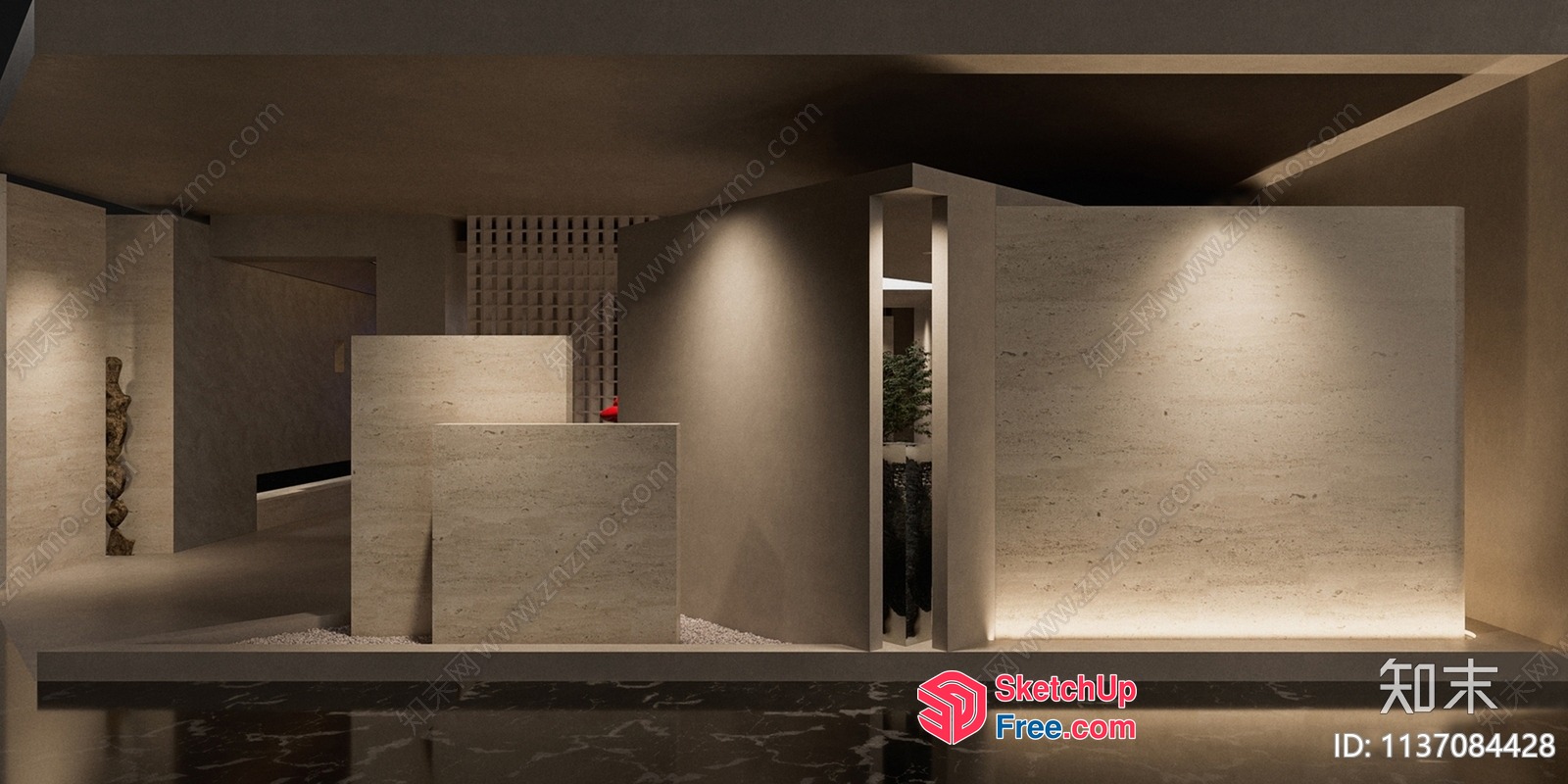 Modern Minimalist Interior Design Concept 3D SketchUp File