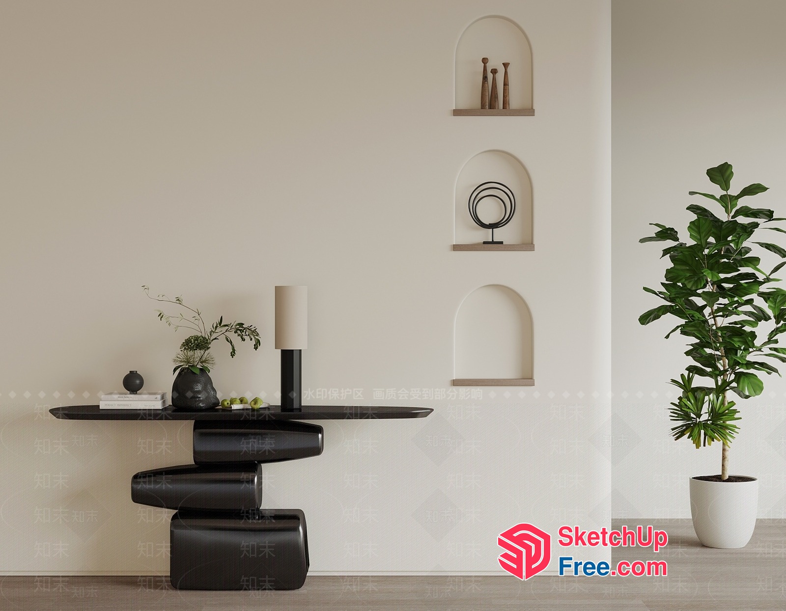 Modern Minimalist Japanese-Inspired Interior Design 3D SketchUp File