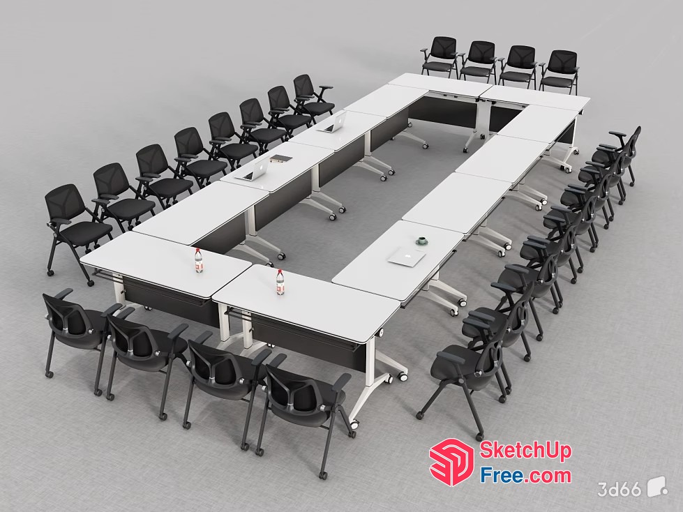 Large Conference Room Table And Chairs 3D SketchUp File