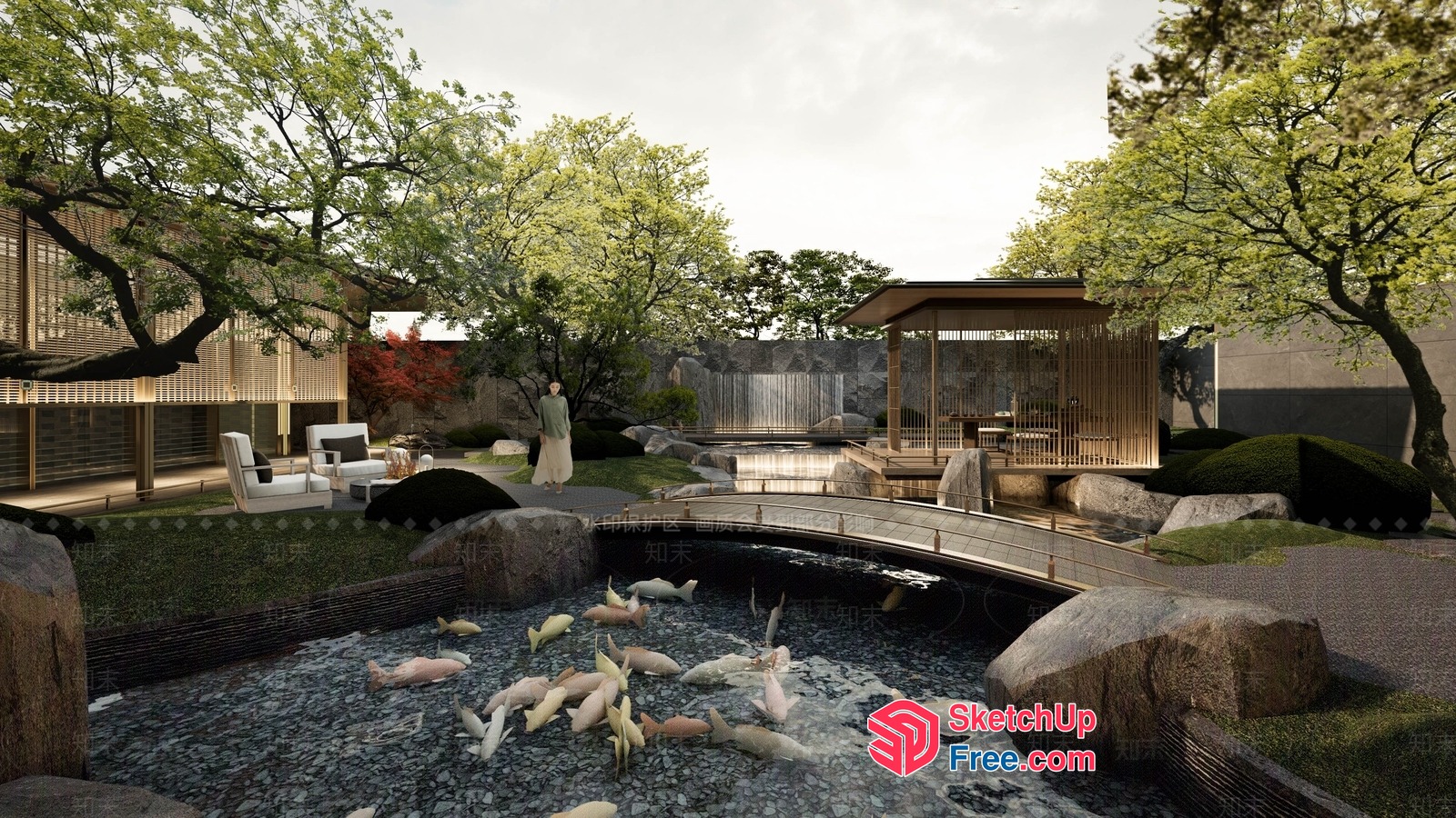 Serene Japanese-Inspired Oasis 3D SketchUp File