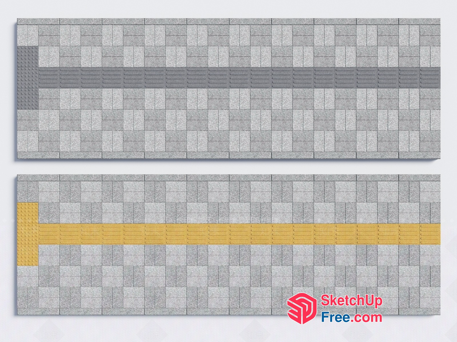Grey And Yellow Rectangular Patterned Wall Tiles 3D SketchUp File