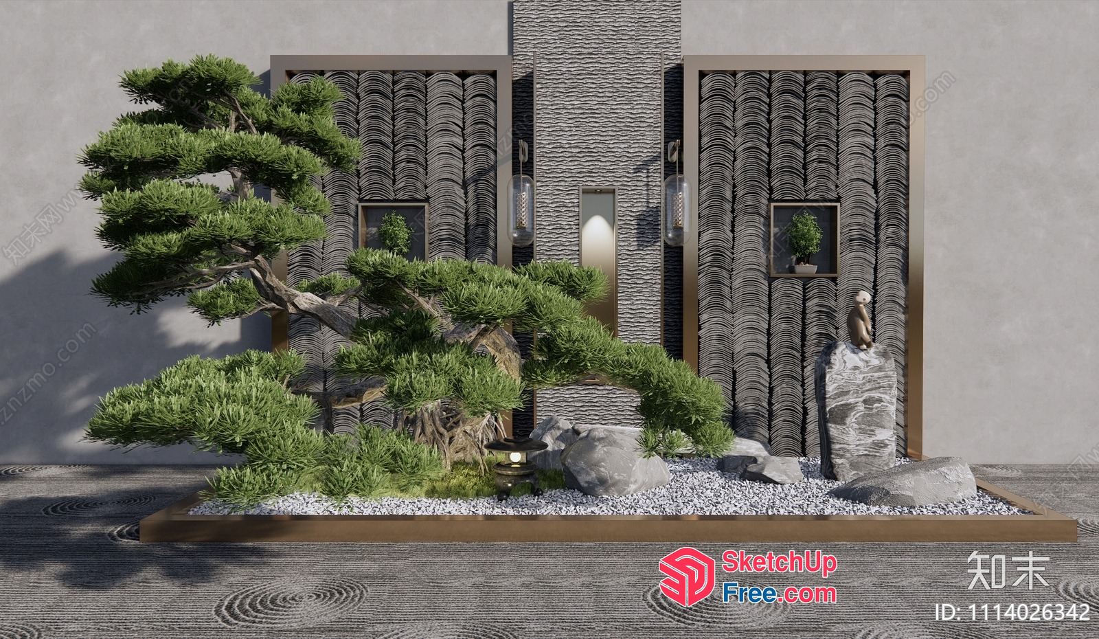 Serene Japanese-Inspired Zen Garden 3D SketchUp File