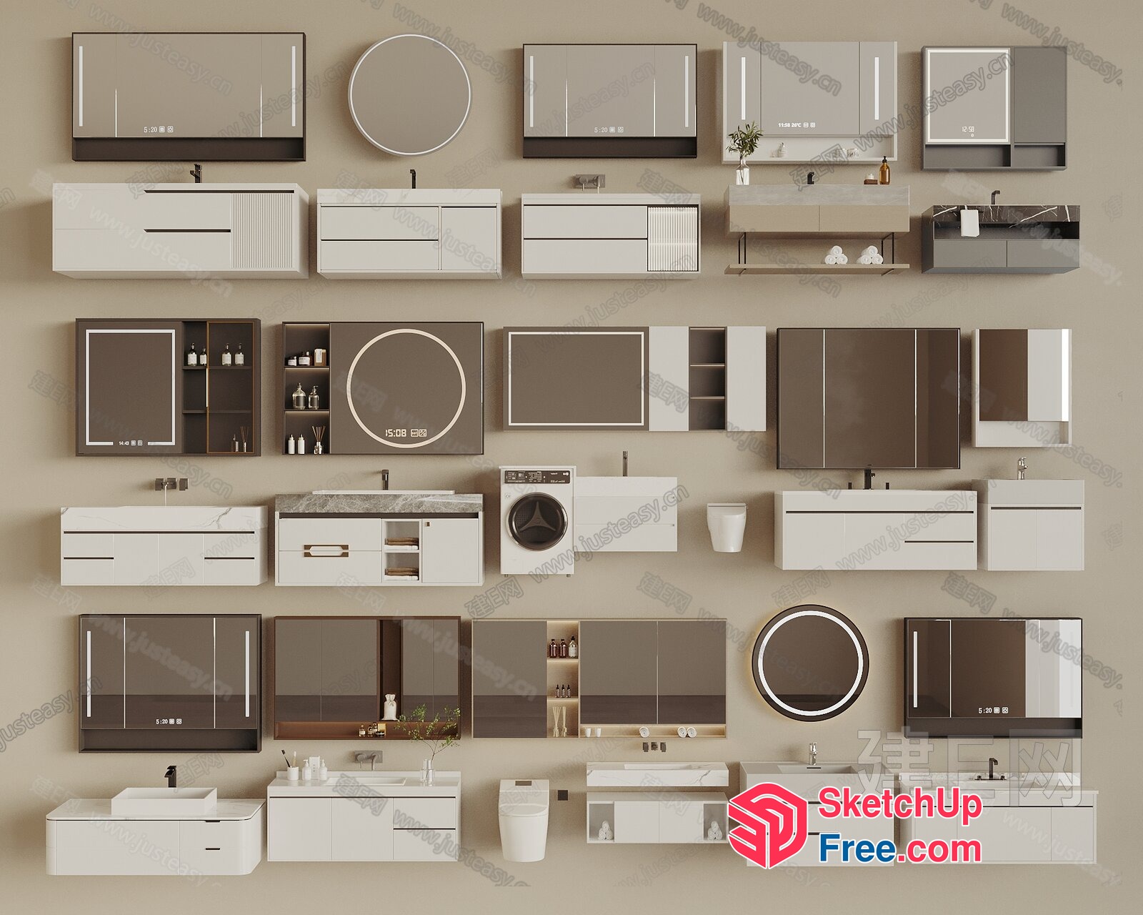 Modern Bathroom Decor Collection 3D SketchUp File