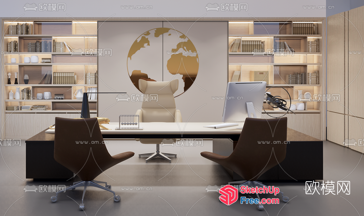 Elegant Office Space With Modern Furniture And Decor 3D SketchUp File